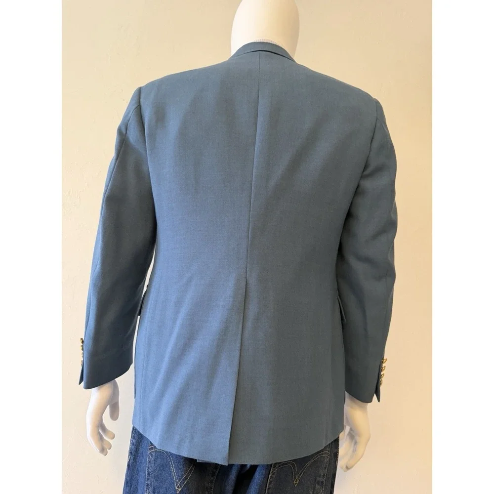 Palm Beach Men's Blue Blazer Two-Button Single Vent Notch Lapel Inner Pockets  M